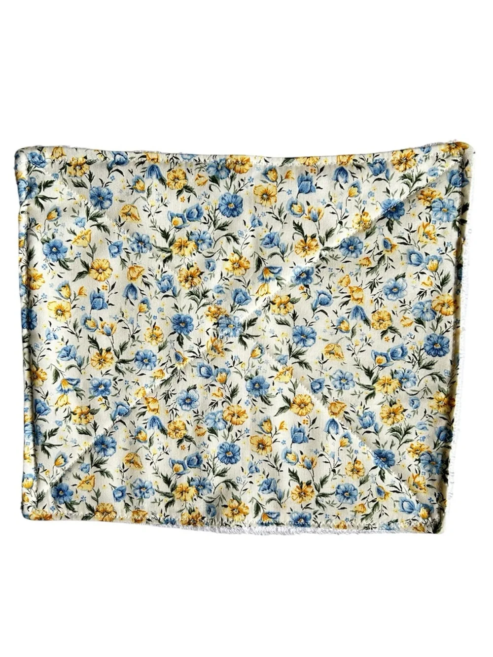 Hand Crafted Floral Soft Luxury Cotton Quilted Wash Cloth Set Eco Friendly Reusa
